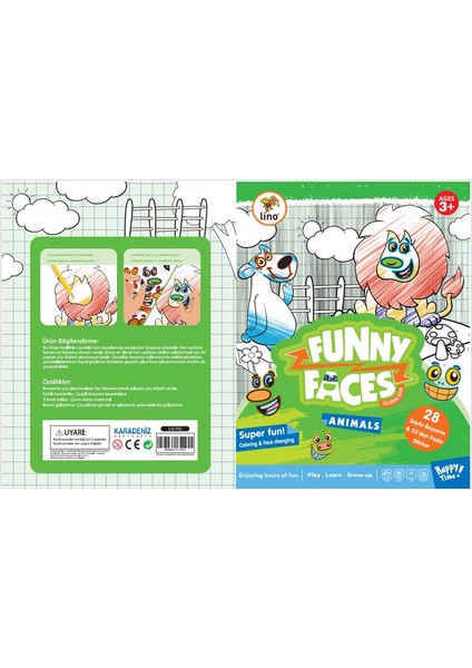 Funny Faces Stickerlı Boyama Kitabı Hayvanlar