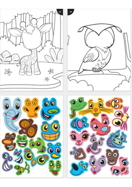 Funny Faces Stickerlı Boyama Kitabı Hayvanlar fiyatları