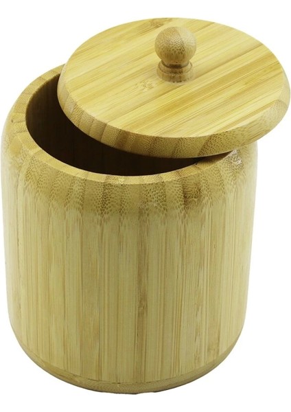 No-12 Ahşap - Bambu Şekerlik Kapaklı Çap: 11.3cm Derinlik: 11CM (4887)