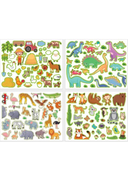 Tekrar Tekrar Kullanabilen Sticker Pad Hayvanlar modelleri