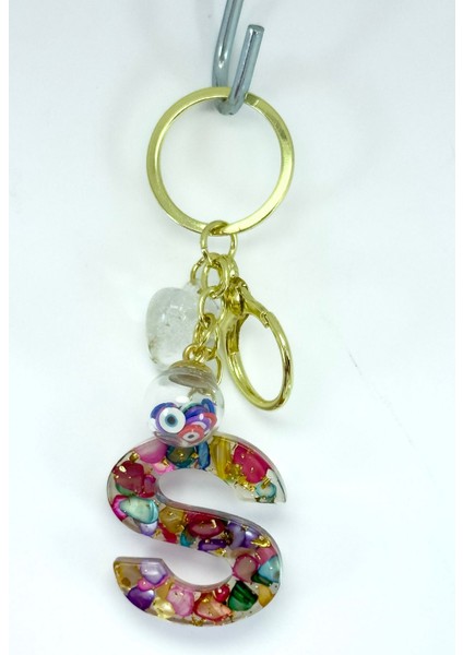 Renkli Epoksi S Harfi Anahtarlık, Hediyelik Çanta Süsü fiyatları