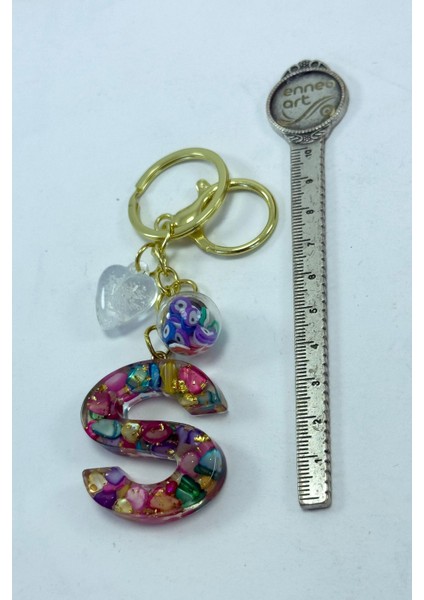 Renkli Epoksi S Harfi Anahtarlık, Hediyelik Çanta Süsü indirimleri