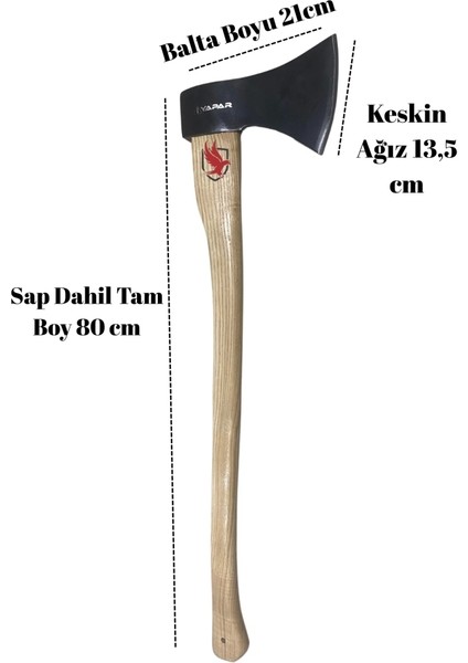 Ahşap Saplı Dövme Çelik Kamp Baltası 1.600 kg