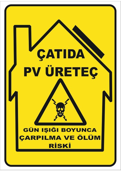 Çatıda Pv Üreteç Gün Işığı Boyunca Çarpılma ve Ölüm Riski Levhası Vizyon Trafik