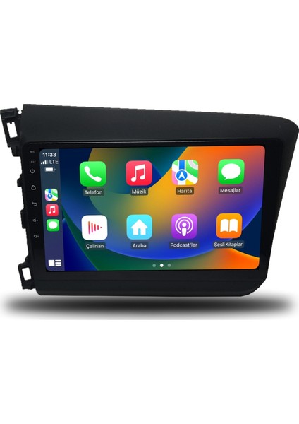 Honda Civic Fb7 2012-2016 4gb Ram 64GB Hafıza 8 Çekirdek Carplay Kamera Android Multimedya