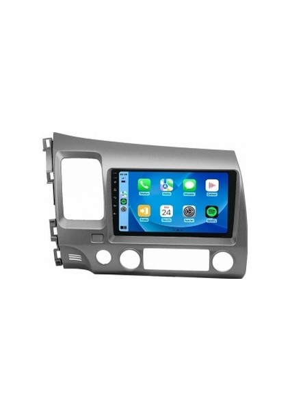 Honda Civic Fd6 2006-2012 9'' 6gb Ram 64GB Hafıza 8 Çekirdek Carplay Kamera Android Multimedya