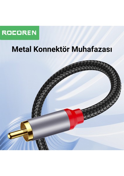 3.5mm Aux Jack To Rca Hi-Fi Ses Kablosu 1 Metre