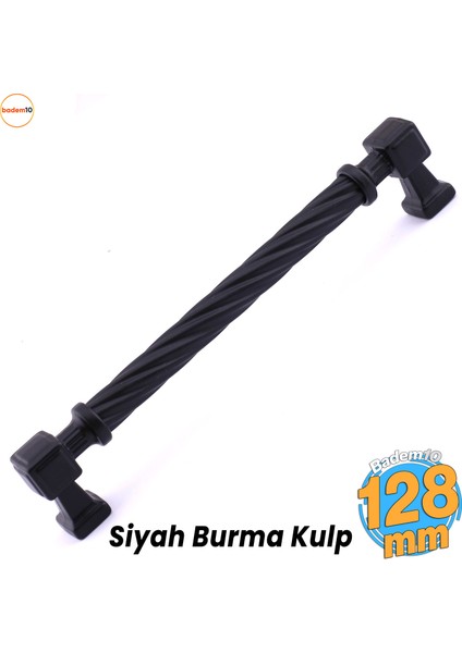 Burma Mat Siyah Metal Kulp 128 mm 12.8 cm Mobilya Çekmece Mutfak Dolabı Dolap Modern Kapak Kulpları