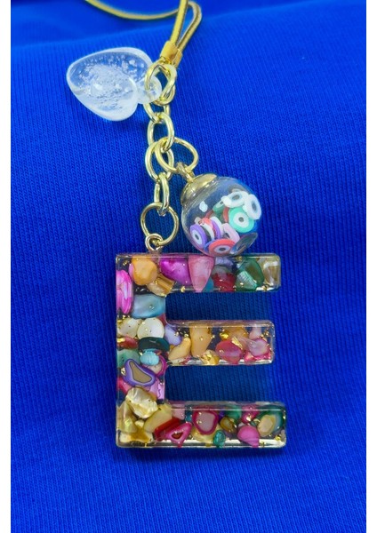 Renkli Epoksi E Harfi Araba Dikiz Ayna Süsü, Hediyelik Araba Süsü