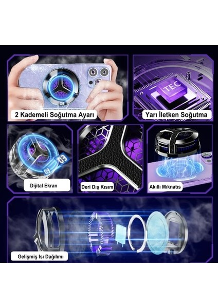 S9 Usb'den Manyetik Sıcaklık Göstergeli Rgb Işıklı Hızlı Soğutma Cep Telefonu Soğutucu Fan fırsatları