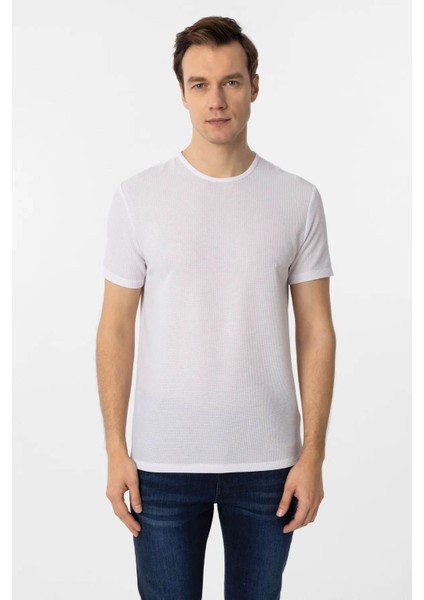 Waffle Beyaz Erkek T-Shirt TS1014000413