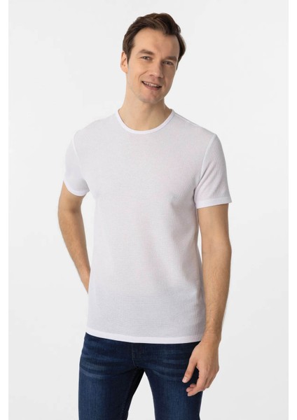Waffle Beyaz Erkek T-Shirt TS1014000413