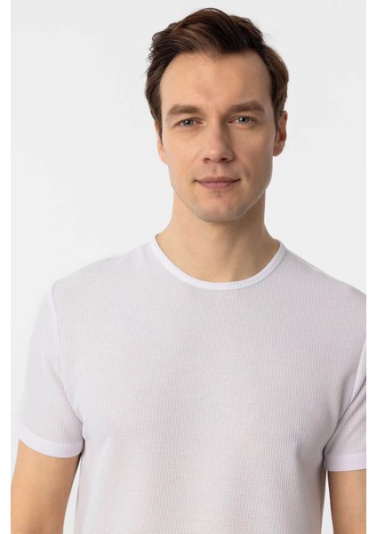 Waffle Beyaz Erkek T-Shirt TS1014000413