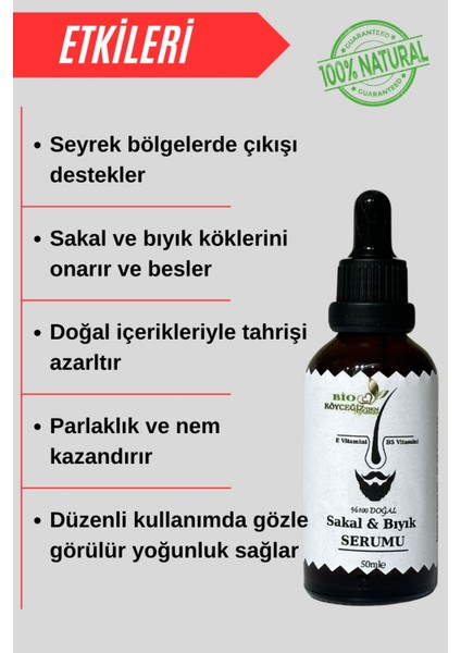 Seyrek Sakalları Gürleştiren & Çıkışını Destekleyen Ginsengli %100 Doğal Sakal Bıyık Serumu fiyatları