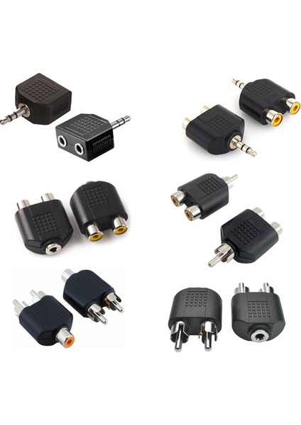 3.5mm Strereo - Rca Dişi Erkek Çevirici 6'lı Set