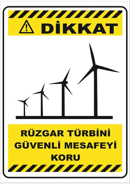 Rüzgar Türbini Güvenli Mesafeyi Koru Levhası Vizyon Trafik