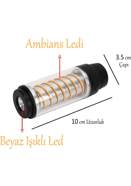 Genel Amaçlı Mini Şarjlı El Feneri 10 Saat Çalışma 360 Lümen Type-C Tripodlu Ambianslı Kamp Lambası