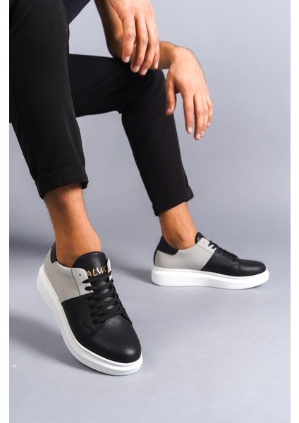 ET151 Boost Bağcıklı Cilt Süet Erkek Günlük Sneaker Ayakkabı Bt - Siyah/gri