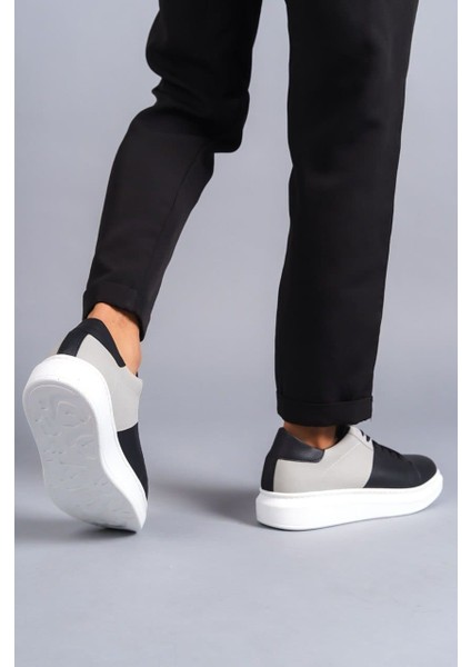 ET151 Boost Bağcıklı Cilt Süet Erkek Günlük Sneaker Ayakkabı Bt - Siyah/gri