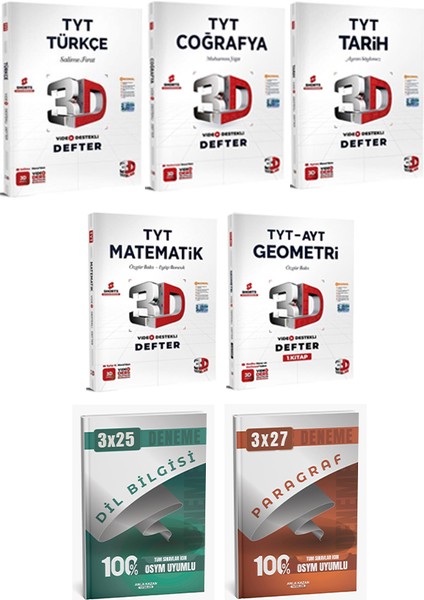 3D + Anla Kazan Tyt Eşit Ağırlık Video Destekli Defter Anla Kazan Deneme Seti 7 Li Set