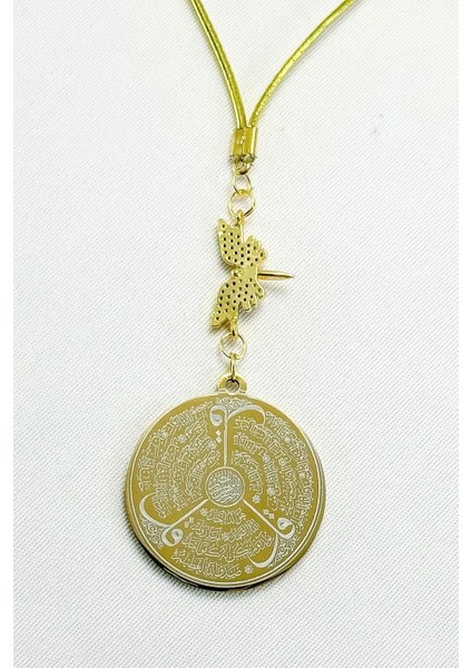 Zirkon Taşlı Kelebek Aksesuarlı Çelik Ayetel Kürsi Felak Nas Ihlas Araba Dikiz Ayna Süsü fiyatları