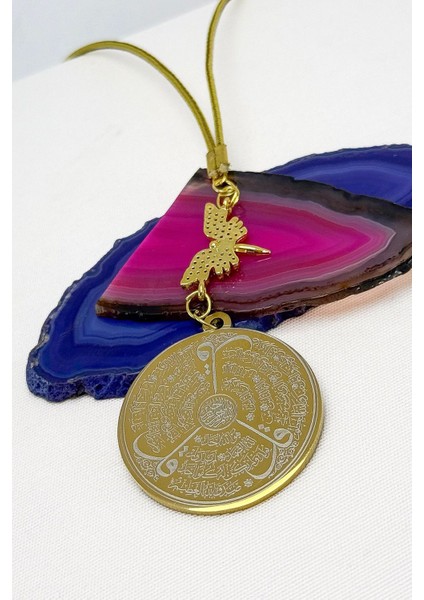 Zirkon Taşlı Kelebek Aksesuarlı Çelik Ayetel Kürsi Felak Nas Ihlas Araba Dikiz Ayna Süsü fırsatları