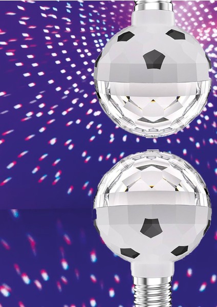 By-Ce Lıghtıng Renkli LED Döner Başlıklı Disko Topu Ampul Gece Lambası 3 Watt E27 Duylu Renkli Disco Ampul