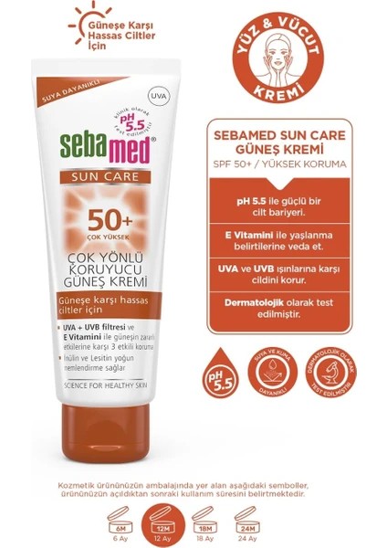 Sebamed Sun Care Uva / Uvb Filtresi ve E Vitamini Üçlü Yüksek Koruma Çok Yönlü Güneş Kremi 50 Spf 75 ml