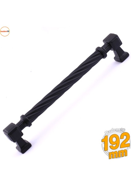 Burma Mat Siyah Metal Kulp 192 mm 19.2 cm Mobilya Çekmece Mutfak Dolabı Dolap Modern Kapak Kulpları