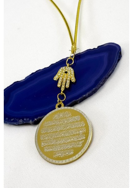 Zirkon Taşlı Hamse Eli Çelik Ayetel Kürsi Felak Nas Ihlas Araba Dikiz Ayna Süsü