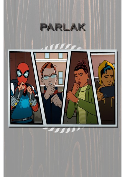 Dost Canlısı Örümcek Adam Çerçevesiz Dizi Tablo , Poster - Duvar Kağıdı Yüksek Kaliteli Baskı