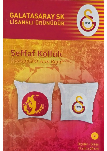 Galatasaray Şişme Deniz ve Havuz Kolluğu Şeffaf 3 Yaş ve Üstü 17X24 cm / Galatasaray Transparent Arm Band