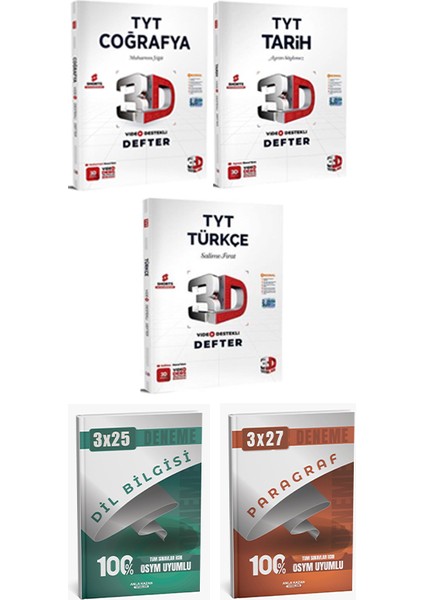 3D + Anla Kazan Tyt Sözel Video Destekli Defter Anla Kazan Deneme Seti 5 Li Set