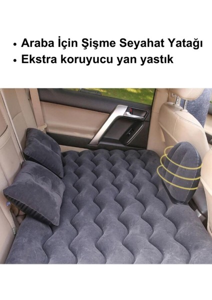 Siyah Araç Içi Şişme Yatak, Hava Yastıklı, Konforlu ve Pratik Seyahat ve Kamp Yatak