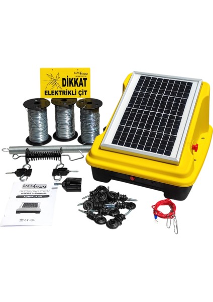 Elektrikli Çit Teli Sistemi Seti Güneş Panelli KOMPACK200