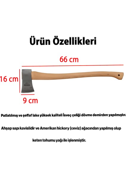 900 Gram 65 cm El Yapımı Ithal Isveç Karbon Çelik Yarma Odun Kesme Balta Ergonomik Sap Kamp Bahçe Av fiyatları