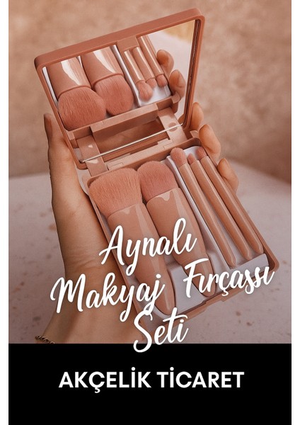 Aynalı Makyaj Fırçası Seti