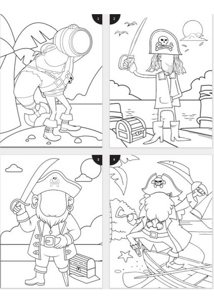 Funny Faces Stickerlı Boyama Kitabı Korsanlar modelleri