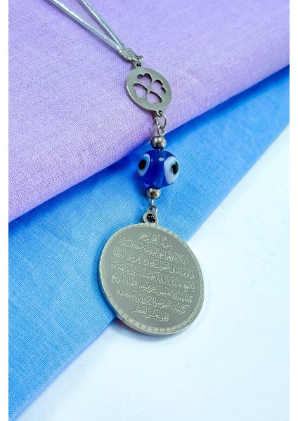 Cam Nazar Boncuklu Yonca Komple Çelik Çift Taraflı Ayetel Kürsi Felak Nas Ihlas Araba Ayna Süsü fiyatları