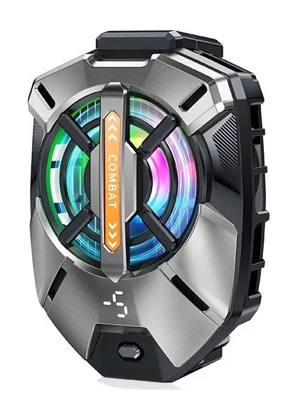 FS09 Kıskaçlı Cep Telefonu Soğutucu | Rgb Işıklı, Dijital Ekranlı, 3 Kademeli Fan