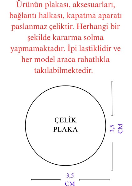 Yaprak Mavi Nazar Boncuklu Komple Çelik Çift Taraflı Ayetel Kürsi Felak Nas Ihlas Araba Ayna Süsü