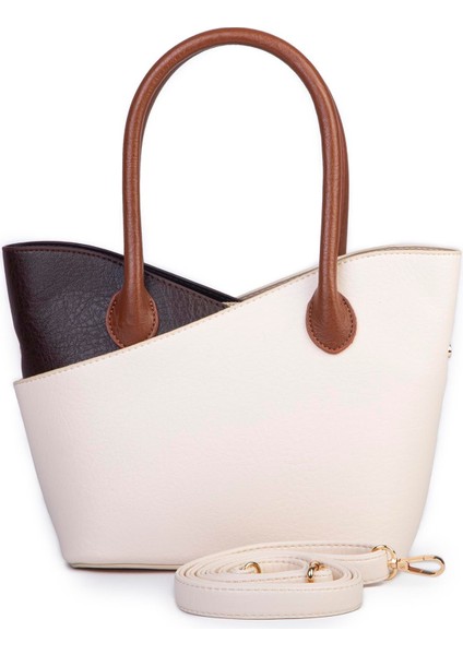 Kadın El ve Omuz Çantası Premium Seri Krem Kahve Taba Victoria fiyatları