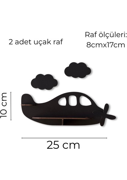 2'li Uçak Temalı Ahşap Duvar Rafı | Çocuk Odası Dekoru | 5 Renk | Mdf Raf Ünitesi Uçak Figürlü Dekor fiyatları