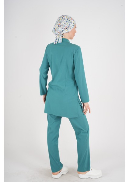Ameliyat Yeşili Renk Sakura Model Tesettür Doktor Hemşire Scrubs Üniforma Takımı