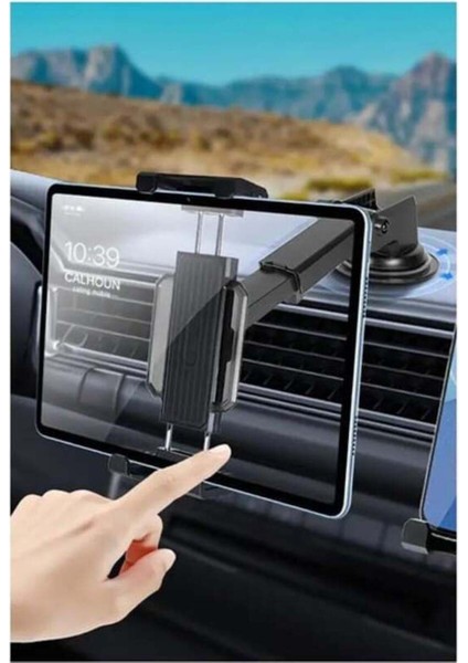Vantuzlu 14 Inç Çok Amaçlı Telefon ve Tablet Tutucu, 360° Dönebilen Akrobat Stand