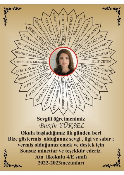Öğretmen Plaketi ,öğretmene Resimli Yıldız Plaket ,kadife Kutulu Plaket 15*20CM Ölçüsünde 1 Adet modelleri