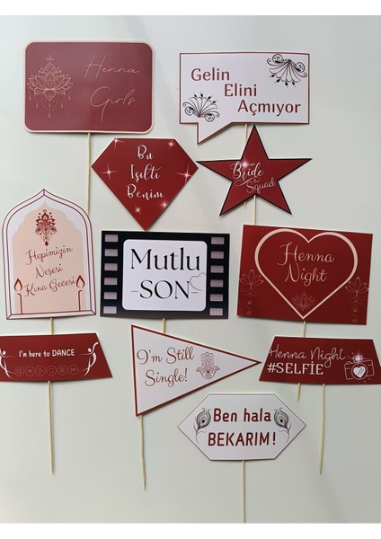 11 Adet Kına Gecesi Konuşma Balounu- Henna Night- Bride To Be- Bekarlığa Veda- Kına Gecesi Pankart 1 Adet