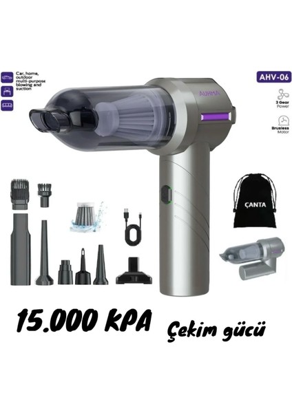 Iki Yıl Kablosuz 15.000 Pa Katlanabilir 3 Kademeli Profesyonel Ultra Güçlü Mini Araç Süpürgesi