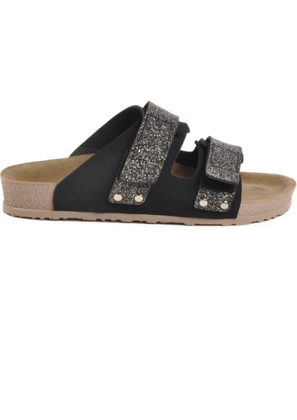 Siyah Hafif Cırtlı Kadın Terlik 20-009 Z