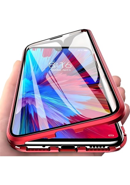 iPhone X/xs Uyumlu Kılıf Önü Açık Arkası Temperli Camlı Manyetik Adsorpsiyon Darbeye Dayanıklı Kapak